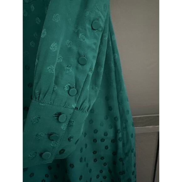 J. Crew Jacquard Floral Dot A line Shift Dress in Dark Spruce Green size 10 - Picture 6 of 11